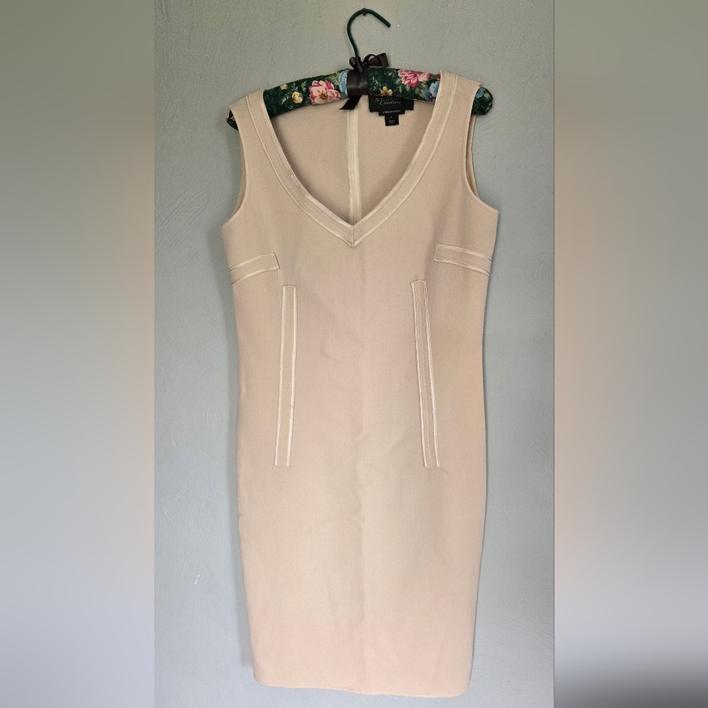 St. John Couture• Vintage Wool Elegant Cream Women's Blazer & Dress Set. Sz 4/6 - Picture 2 of 16